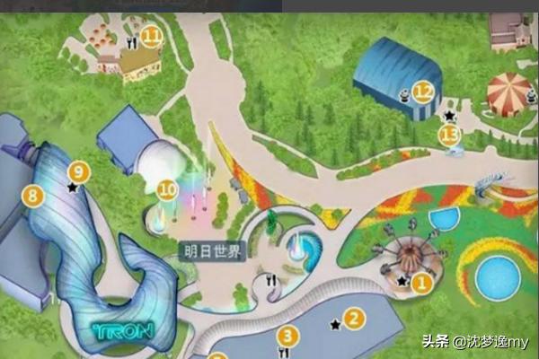 上海迪士尼乐园园内地图、导览图？