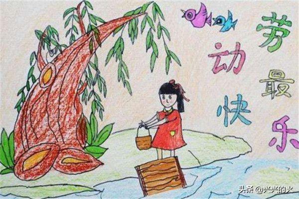 五一劳动节儿童绘画 二年级劳动画简单的图