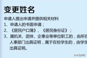 [改名字的流程]改名手续办理流程？