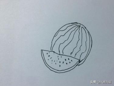 小兔吃西瓜该怎么画图片(图6)
