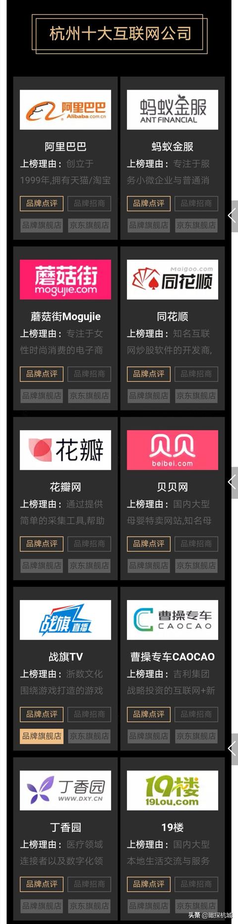 想去杭州发展，有什么好公司推荐吗？