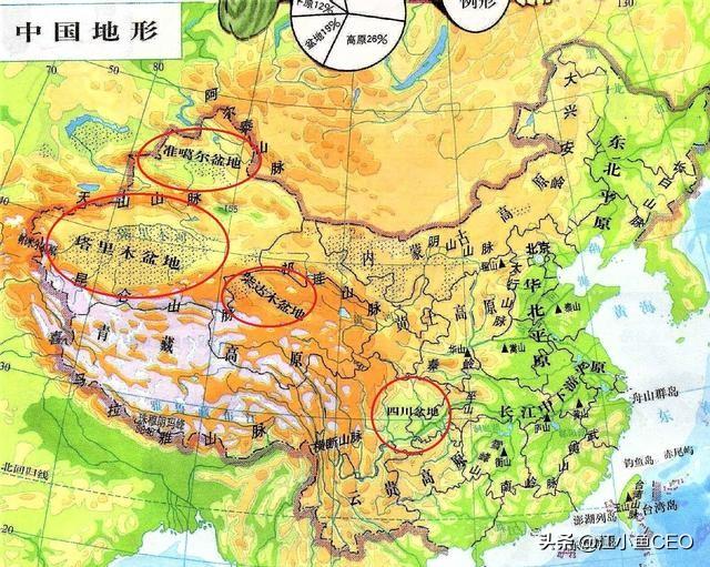 中国四大盆地分布图_中国四大盆地秒懂百科