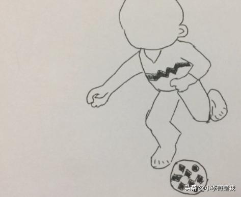 简笔画踢足球男生的画法,第7张