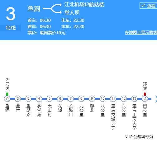 轨道3号线的线路站点图-重庆轨道3号线的线路站点图