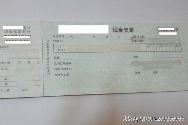 现金支票填写样本，现金支票填写样本背面