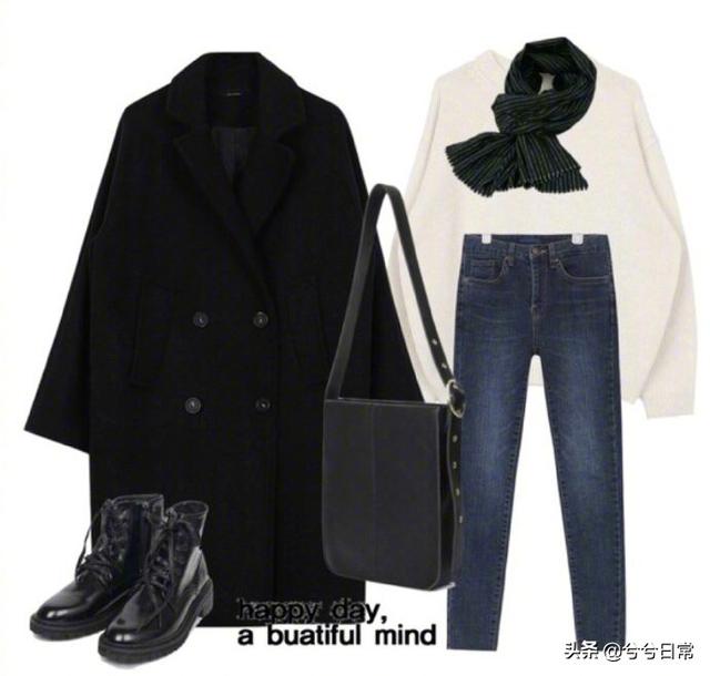 黑色高筒靴如何搭配大衣(图4)