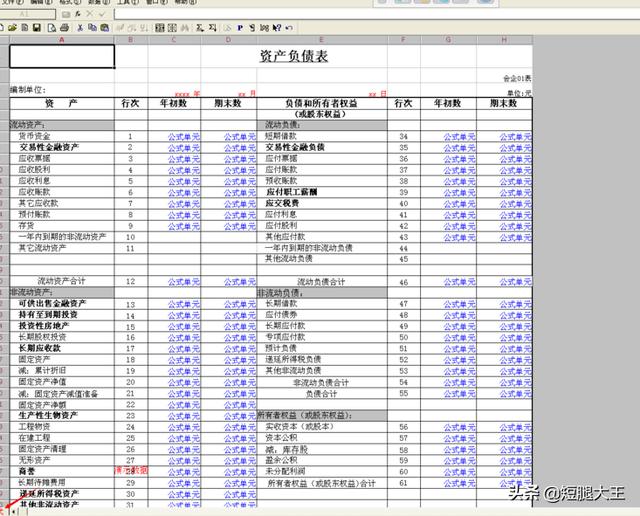 资产负债表表格电子版，资产负债表表格电子版免费下载