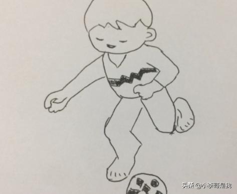 简笔画踢足球男生的画法,第8张