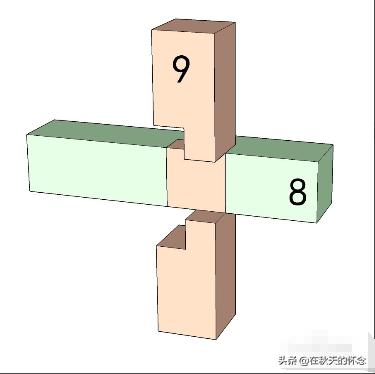 鲁班锁9根解法图 十字图片