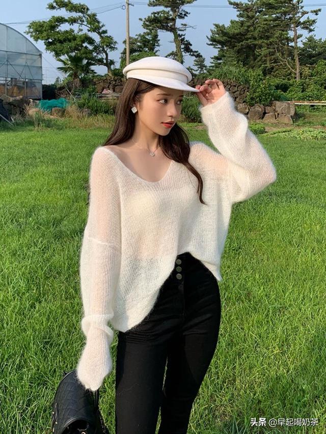慵懒风毛衣外套如何搭配(图80)