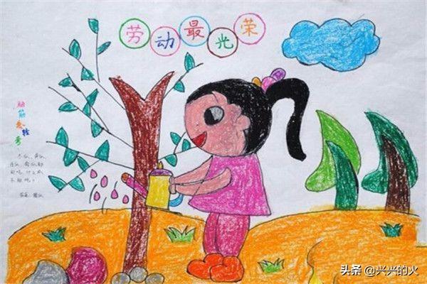 五一劳动节儿童绘画 二年级劳动画简单的图