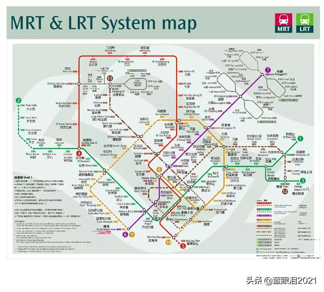 新加坡旅游地铁路线，新加坡旅游地铁路线图