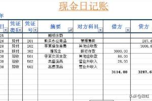 现金日记账填写样本图，库存现金日记账填写样本图