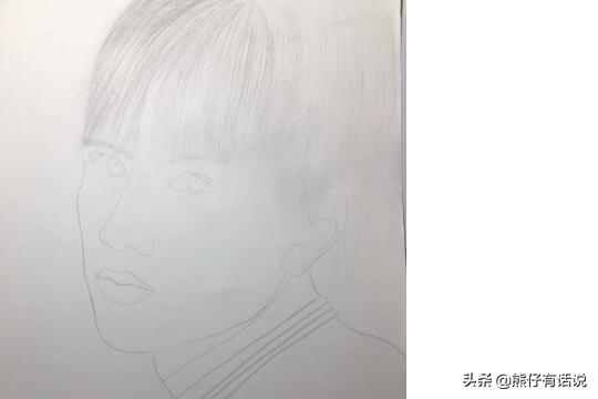 手绘人像：肖战，画演员肖战过程步骤，铅笔画明星？