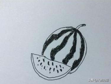小兔吃西瓜该怎么画图片(图8)