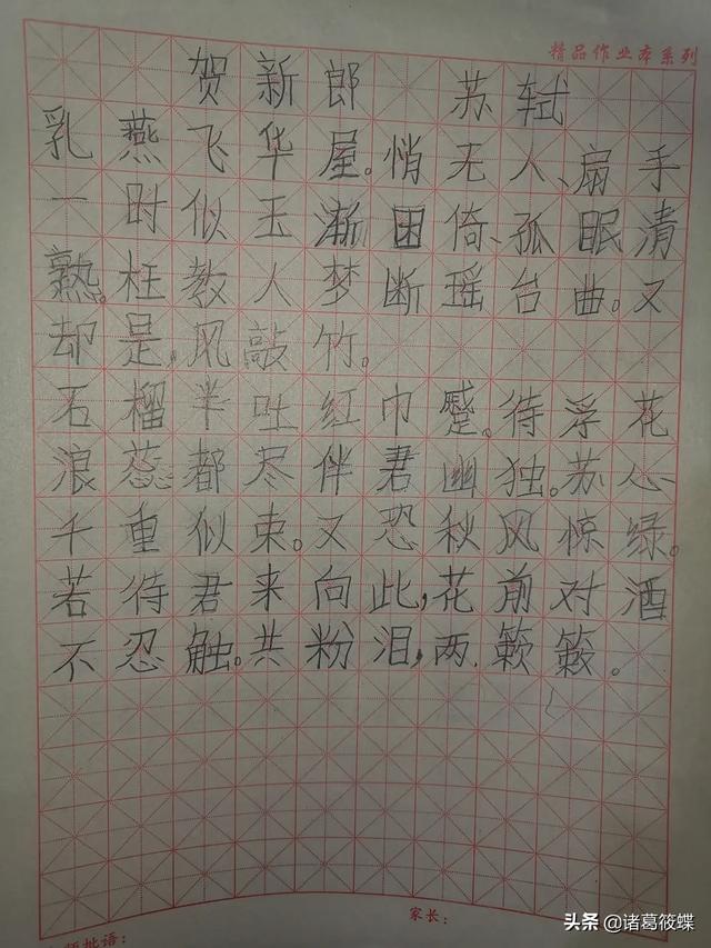 硬笔楷书字体瘦长