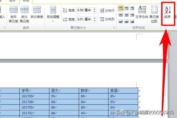 word表格内容怎样排序？：word表格排序