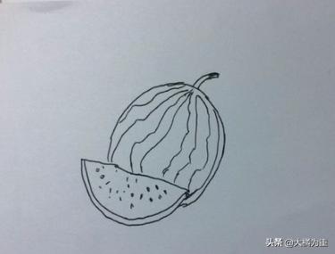 小兔吃西瓜该怎么画图片(图7)