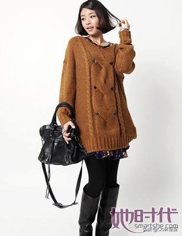 上衣宽松大毛衣如何搭配(图4)