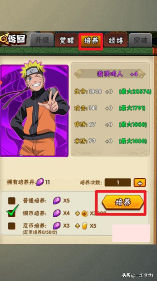 忍者大师极限鸣人经络修炼
