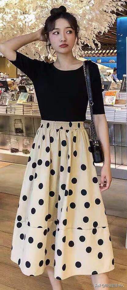 白色大波点衬衣如何搭配(图12)