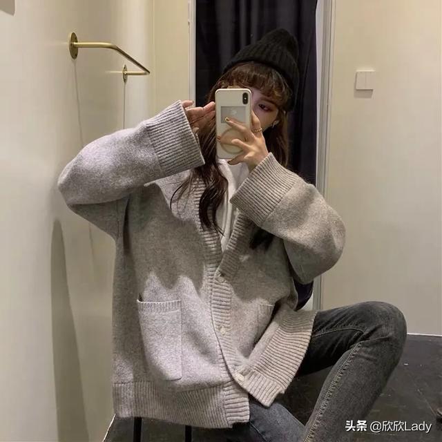 慵懒风毛衣外套如何搭配(图18)