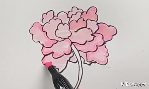 牡丹花简笔画,牡丹花简笔画简单又好看