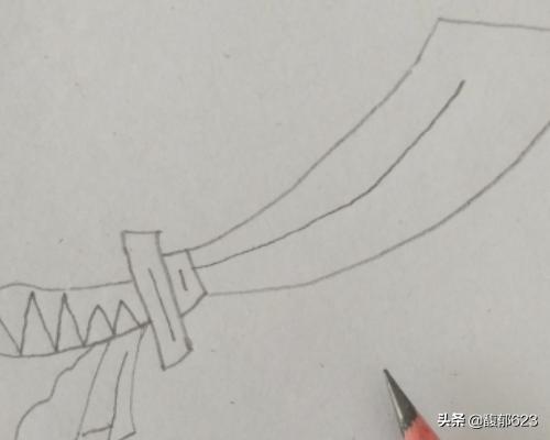 简笔画古代兵器戈的画法？