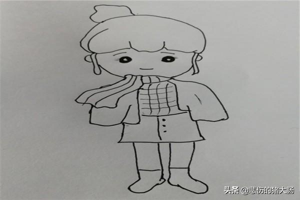 可爱小女孩的简笔画？