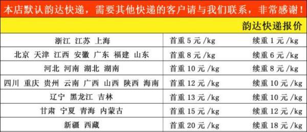 寄韵达快递的价格查询表，寄韵达快递的价格查询表图片