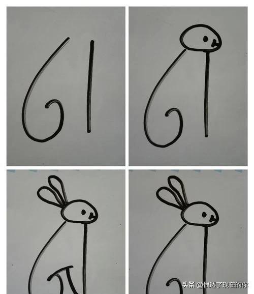 用5个3画兔子,三笔画小兔子？