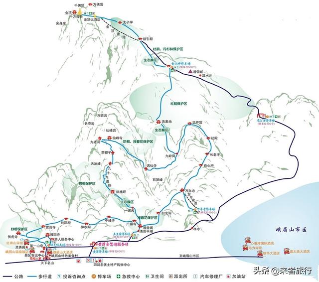自驾峨眉旅游路线攻略， 自驾峨眉旅游路线攻略图