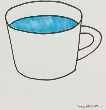 一杯水的简笔画?