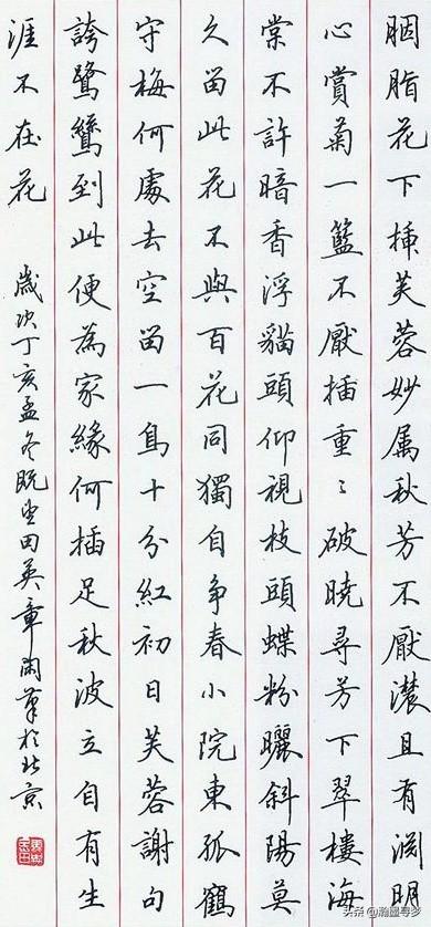 樱花楷书字体欣赏