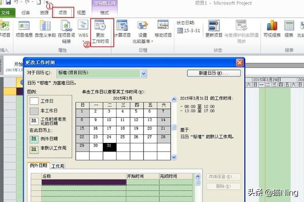 Project教程，如何设置项目信息及项目日历