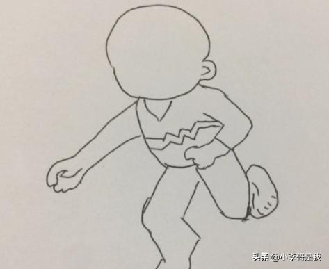 简笔画踢足球男生的画法,第6张