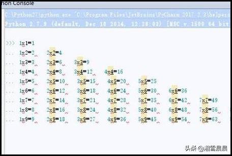 怎么用python写一个九九乘法表？java九九乘法表编程代码？