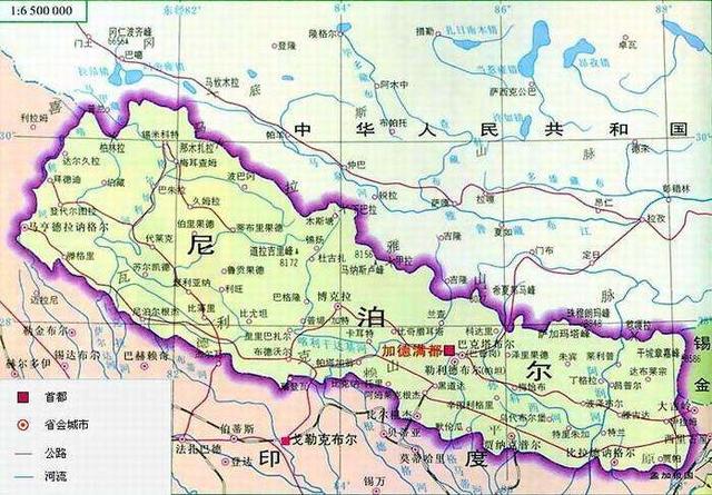 尼泊尔地理位置地图图片