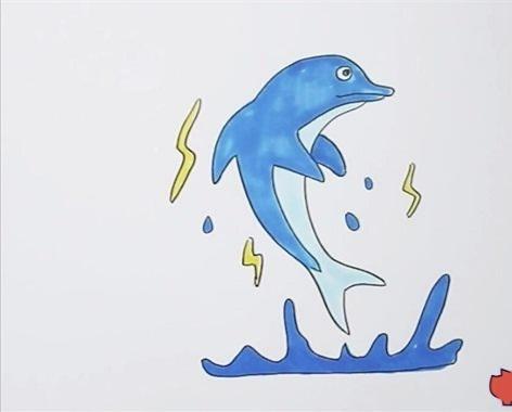 珐琅彩海豚简笔画?